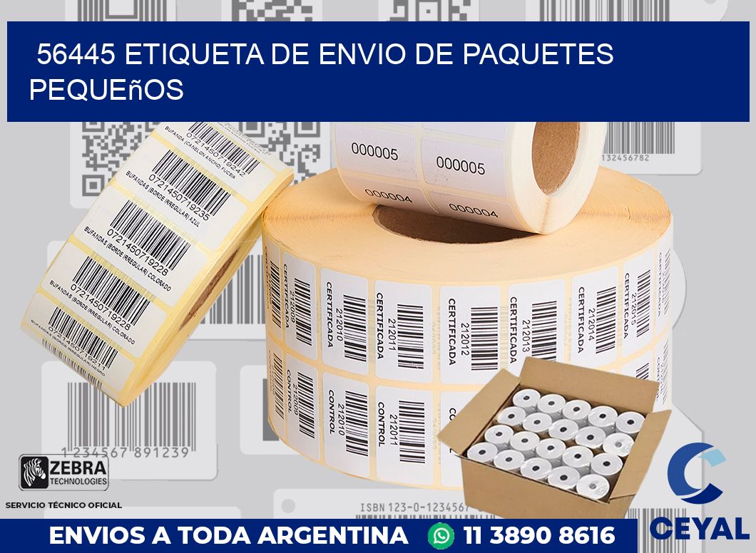 56445 Etiqueta de envio de paquetes pequeños