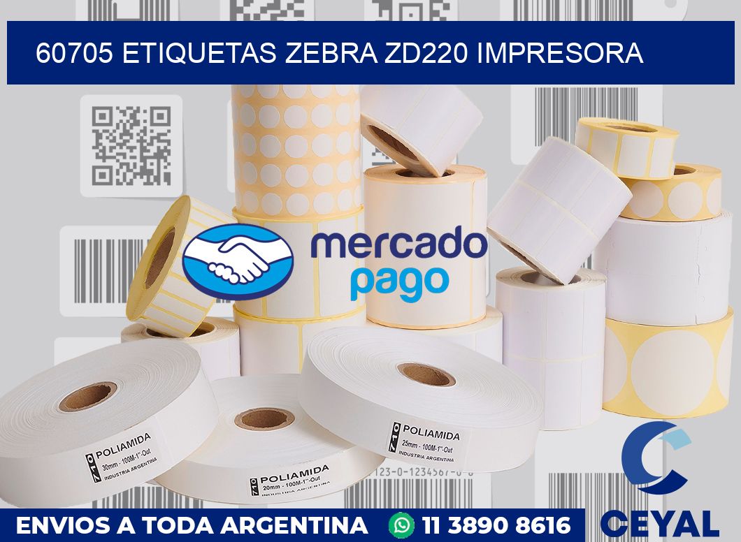60705 etiquetas Zebra zd220 impresora