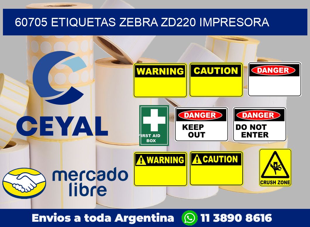 60705 etiquetas Zebra zd220 impresora