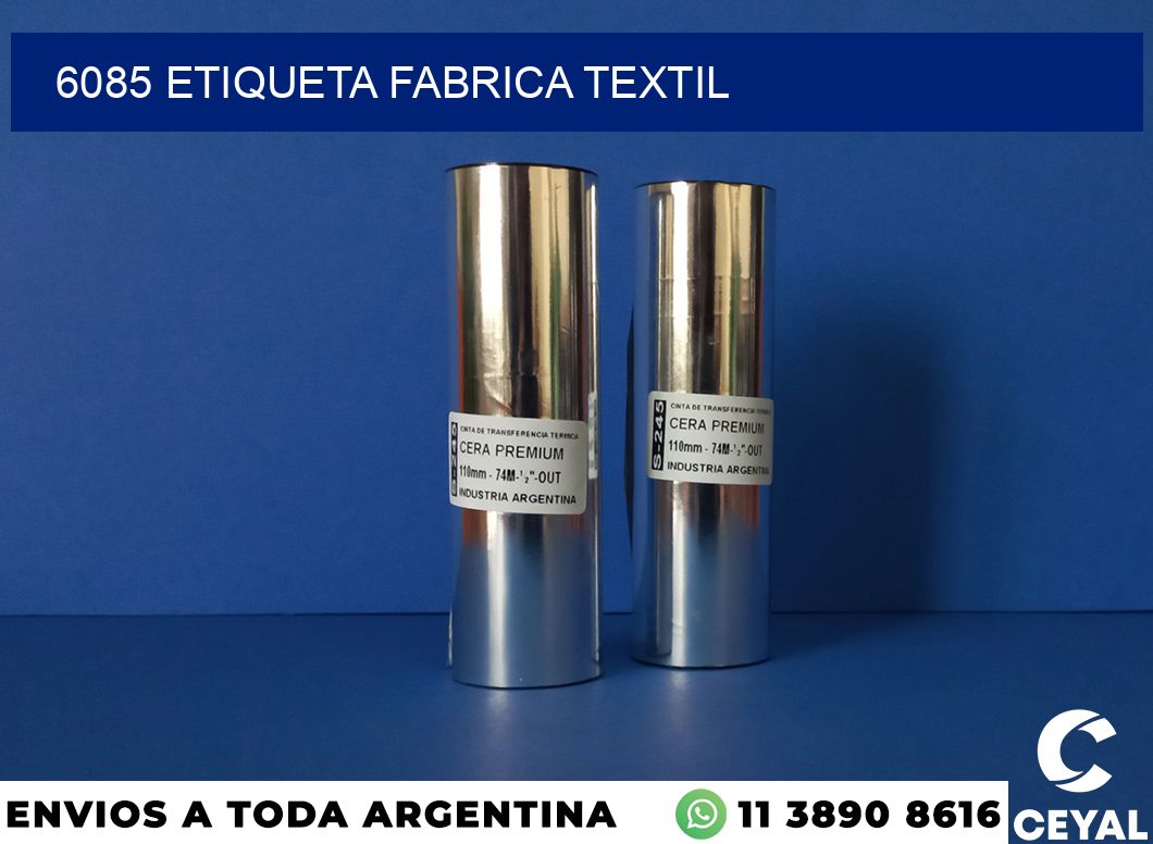 6085 etiqueta fabrica textil