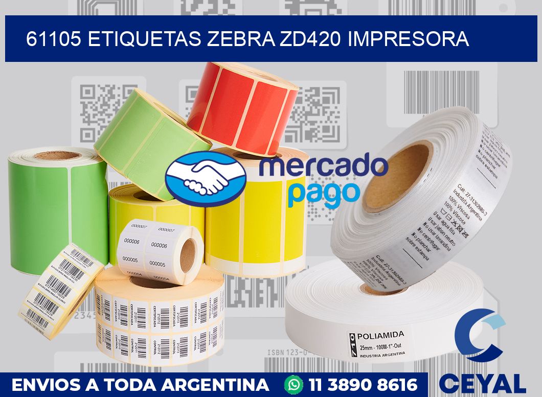 61105 etiquetas Zebra zd420 impresora