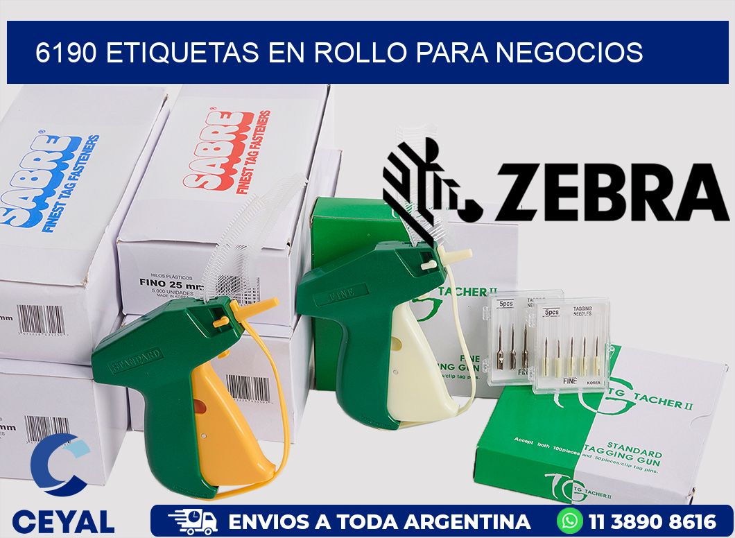 6190 Etiquetas en rollo para negocios