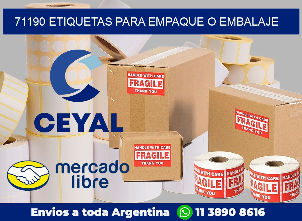 71190 Etiquetas para empaque o embalaje