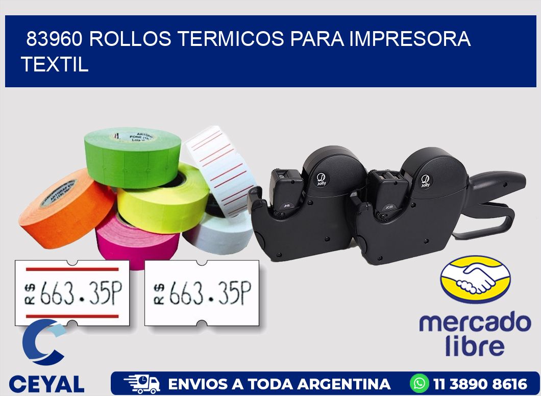 83960 rollos termicos para impresora textil