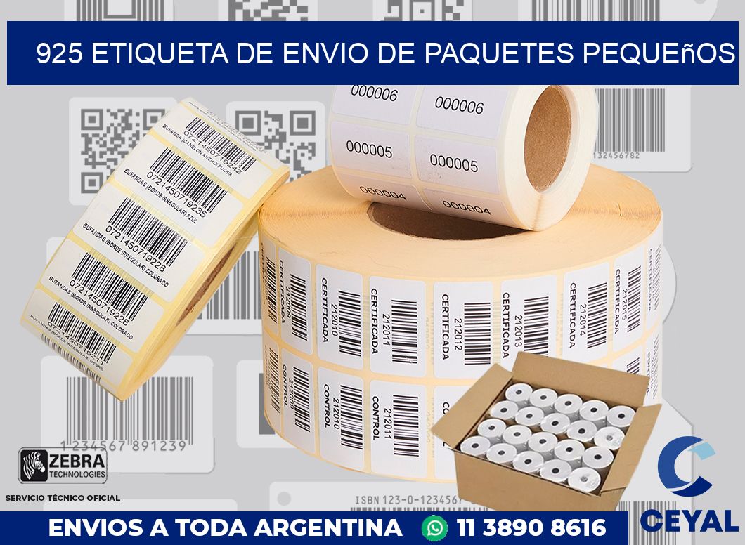 925 Etiqueta de envio de paquetes pequeños