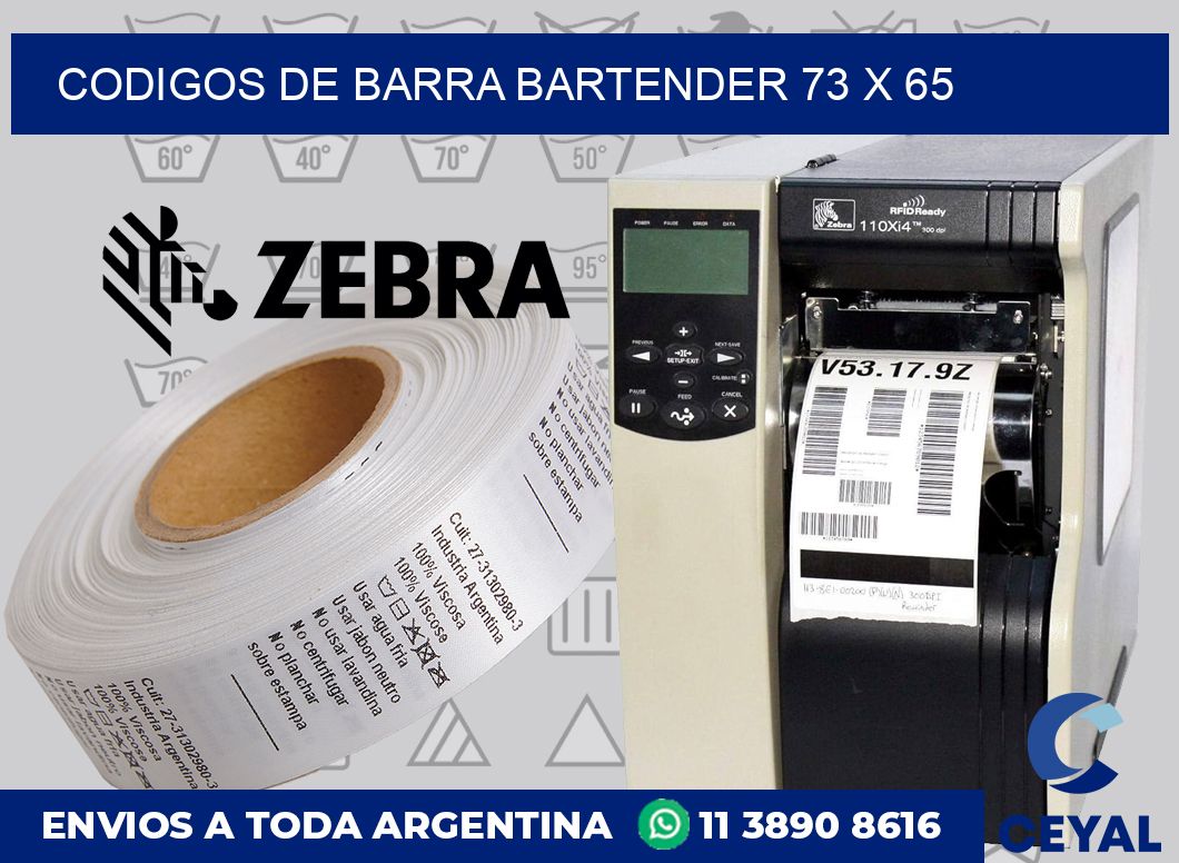 Codigos de barra Bartender 73 x 65