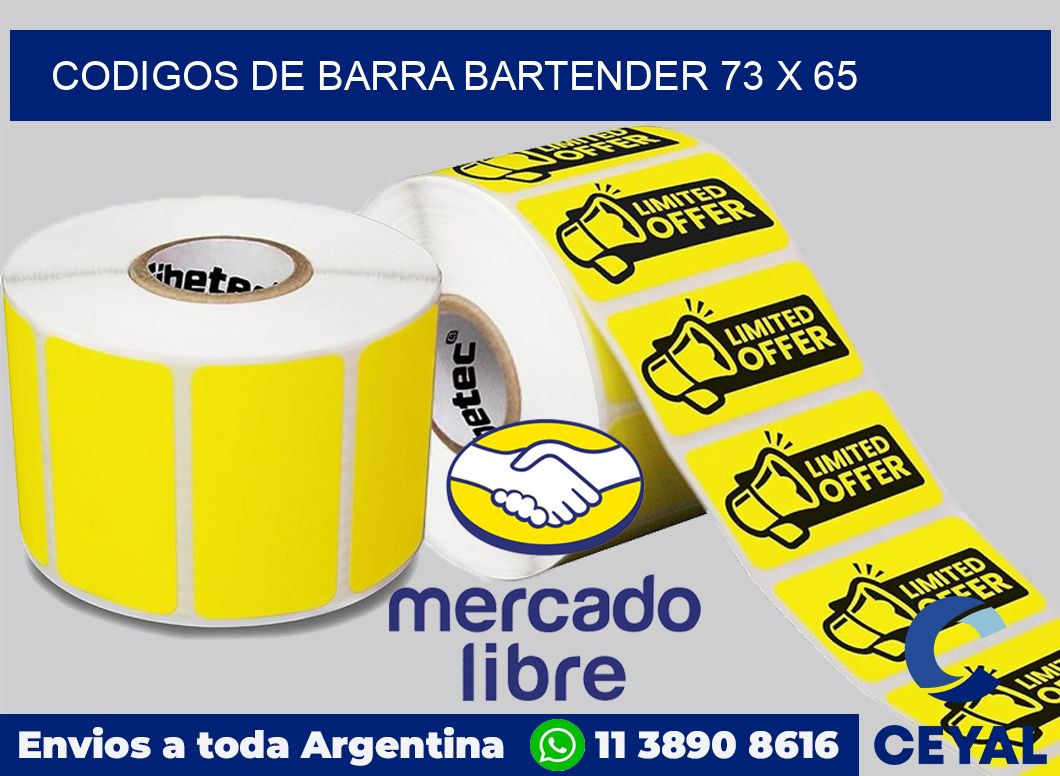 Codigos de barra Bartender 73 x 65