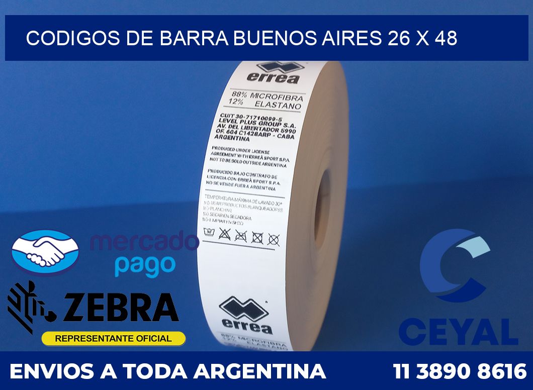 Codigos de barra Buenos Aires 26 x 48