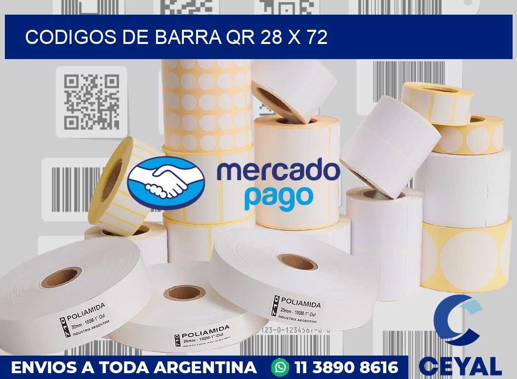 Codigos de barra QR 28 x 72