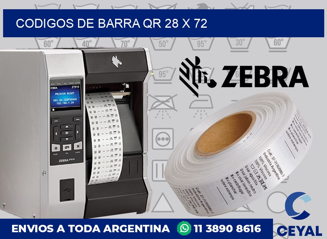 Codigos de barra QR 28 x 72