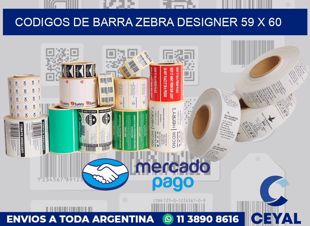 Codigos de barra Zebra designer 59 x 60