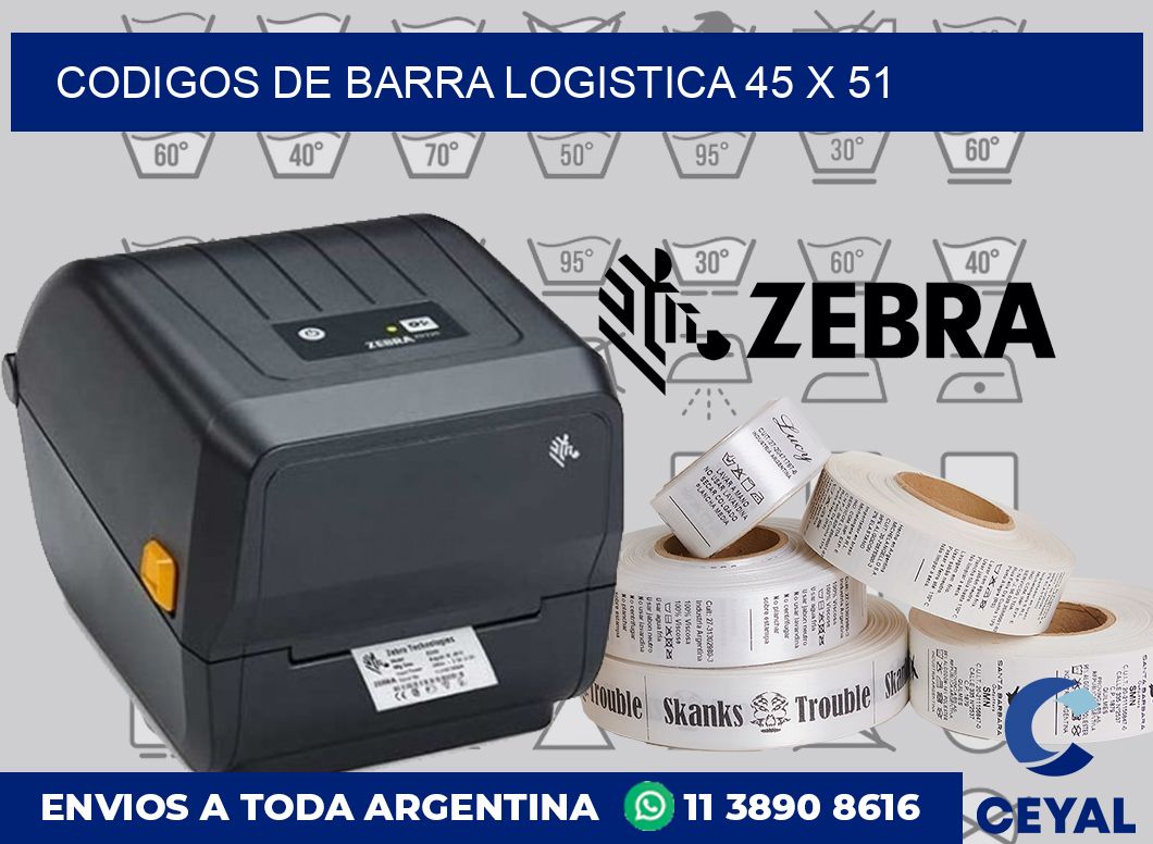 Codigos de barra logistica 45 x 51