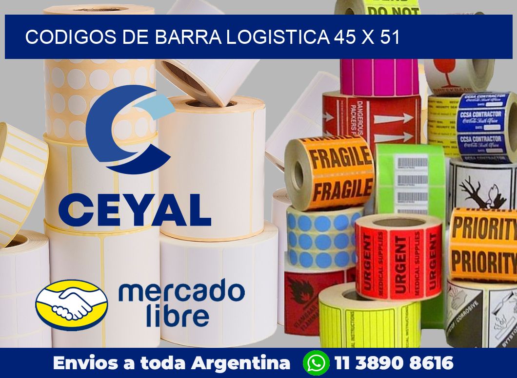 Codigos de barra logistica 45 x 51