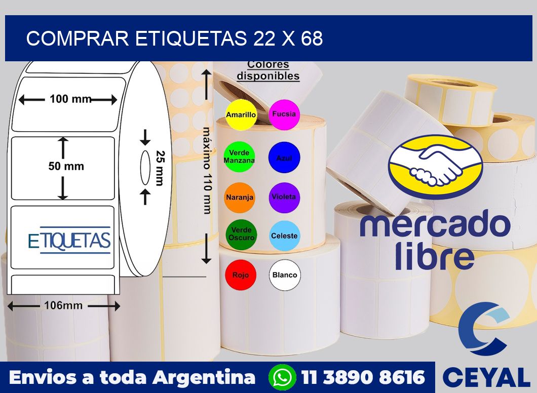 Comprar etiquetas 22 x 68