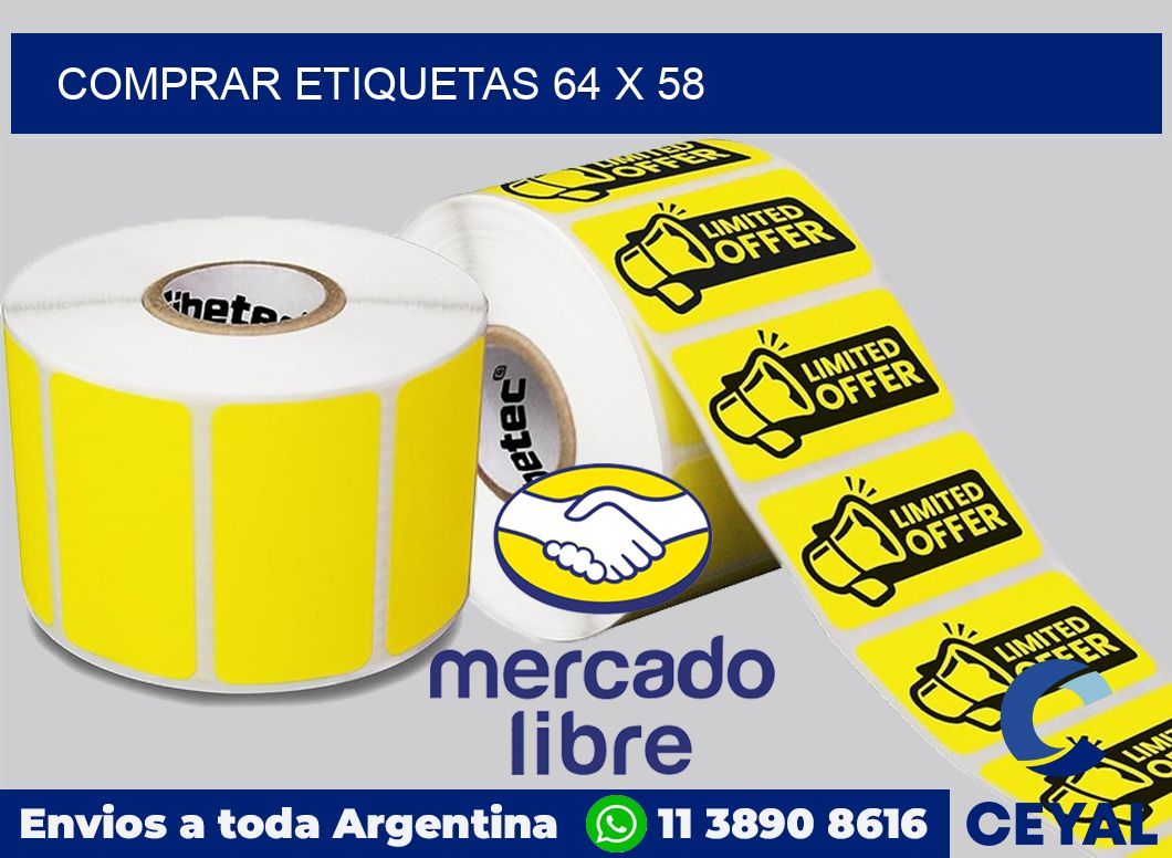 Comprar etiquetas 64 x 58