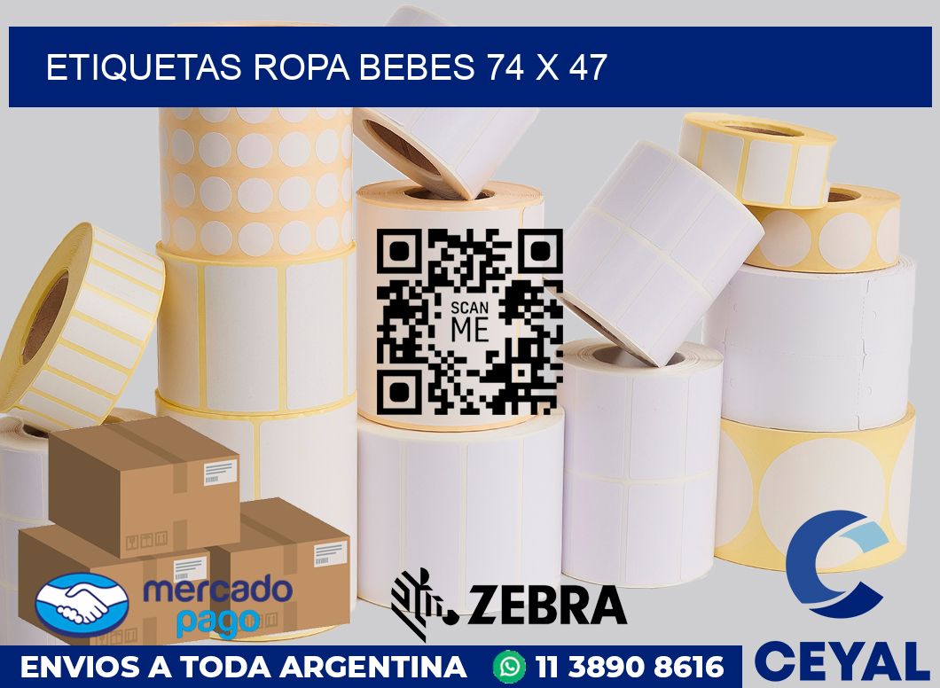 Etiquetas ropa bebes 74 x 47
