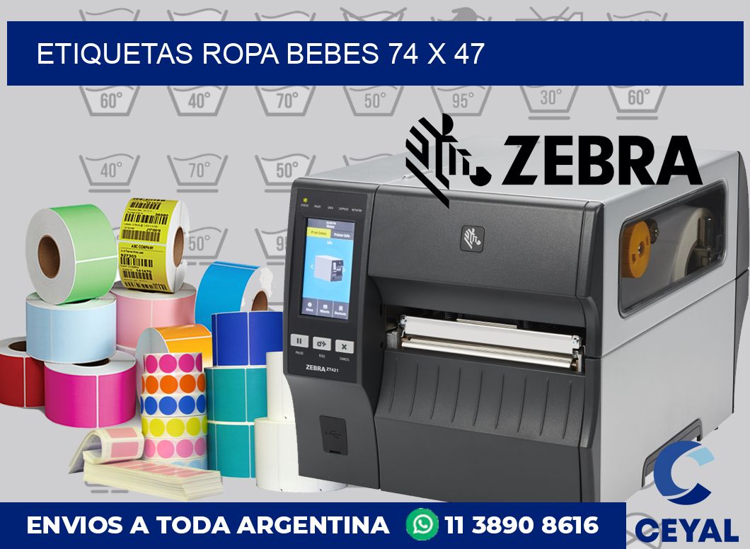 Etiquetas ropa bebes 74 x 47