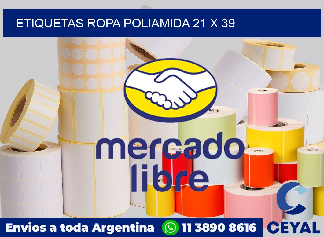 Etiquetas ropa poliamida 21 x 39