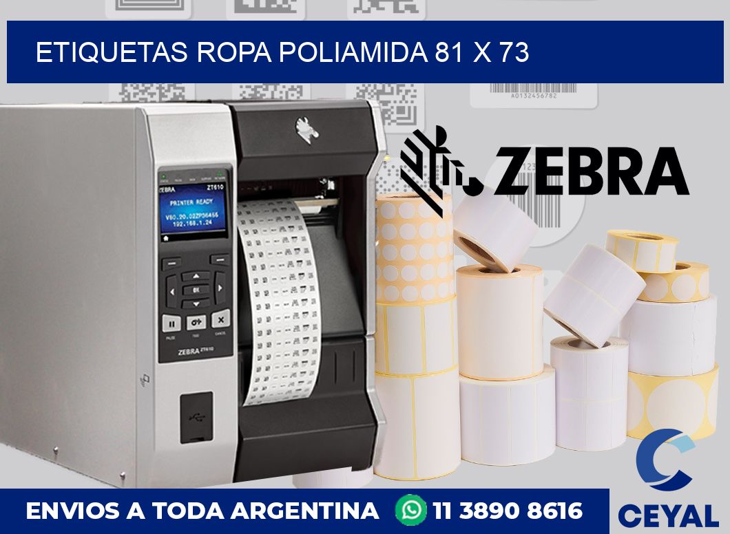 Etiquetas ropa poliamida 81 x 73