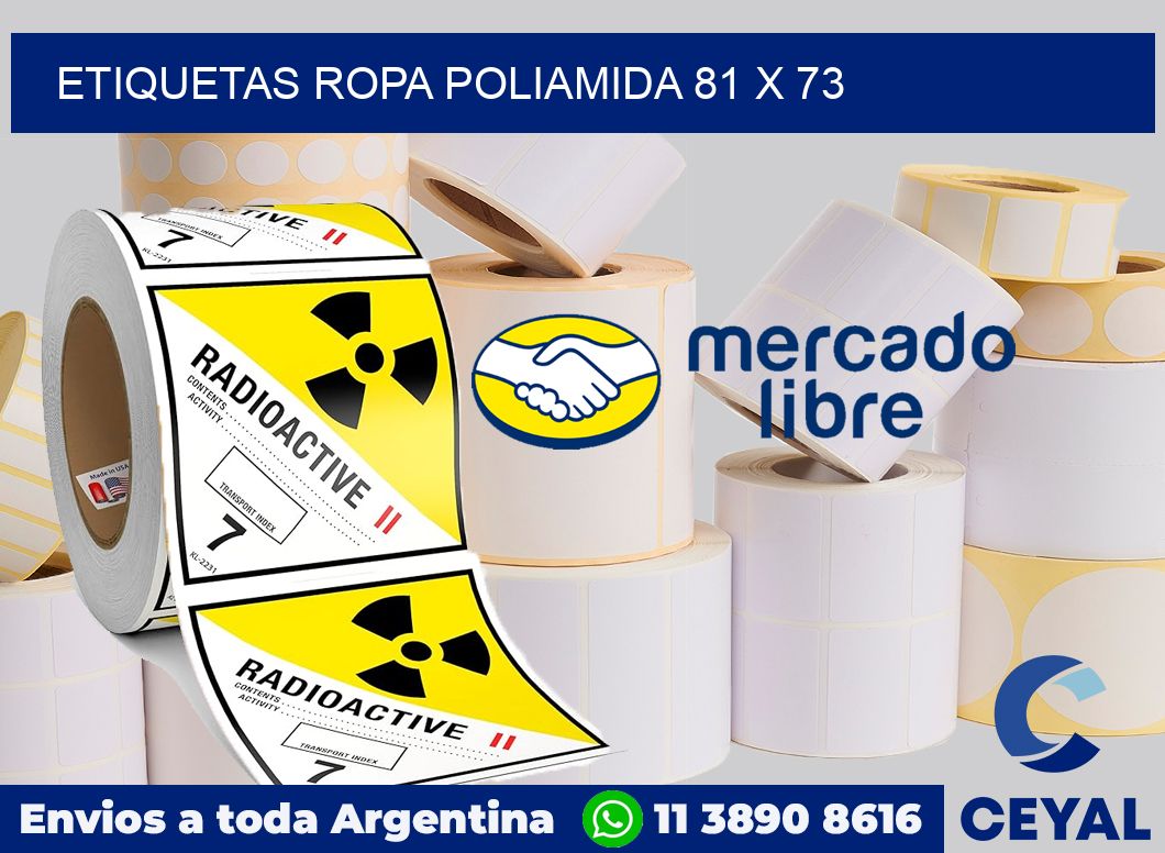 Etiquetas ropa poliamida 81 x 73