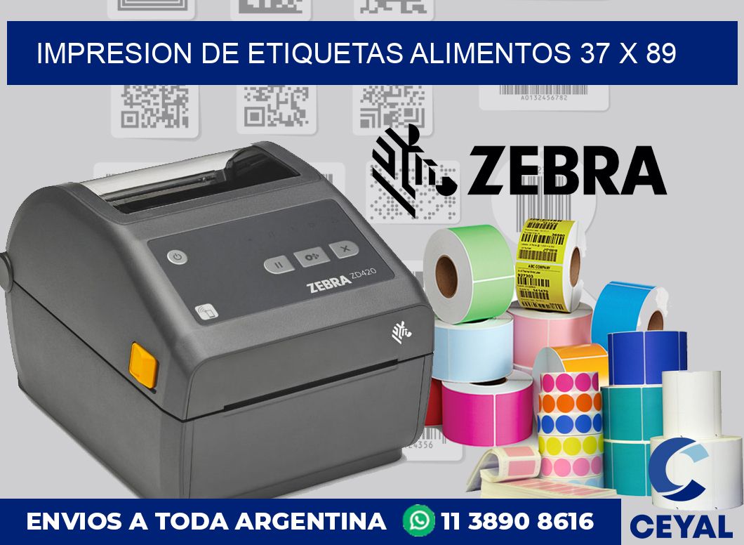 Impresion de etiquetas alimentos 37 x 89