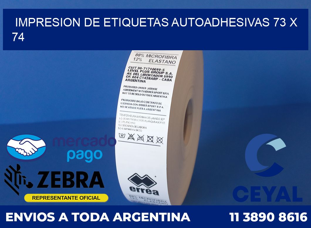 Impresion de etiquetas autoadhesivas 73 x 74