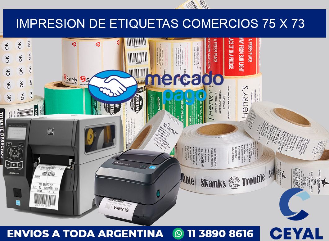 Impresion de etiquetas comercios 75 x 73