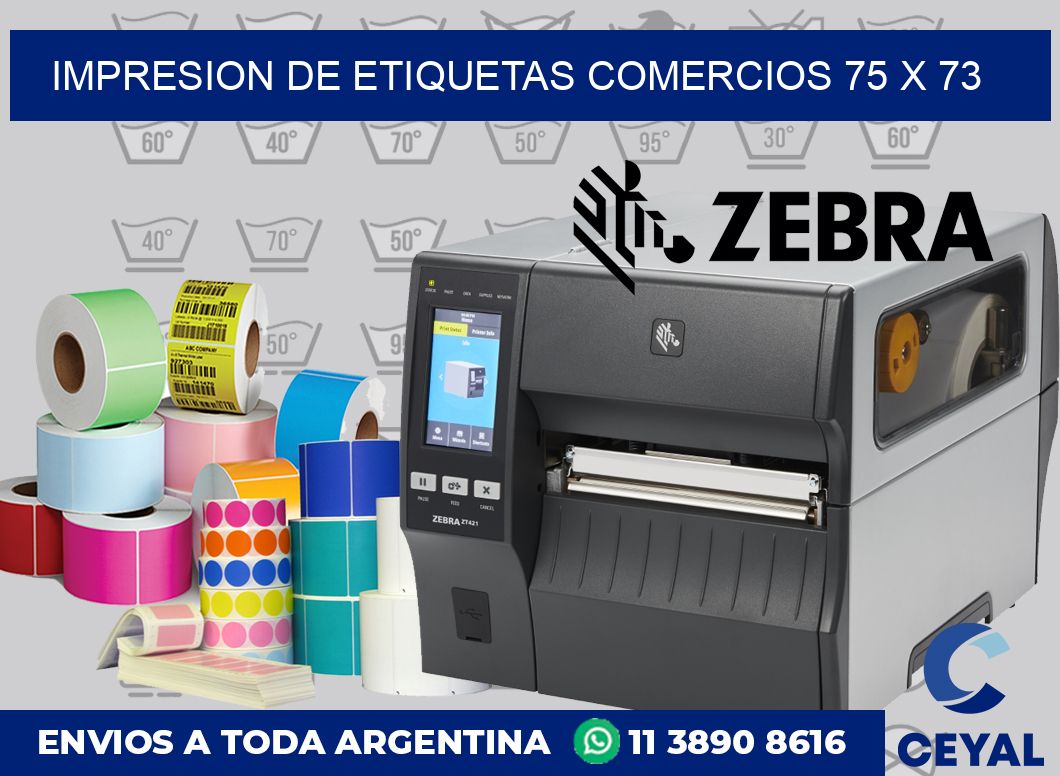Impresion de etiquetas comercios 75 x 73