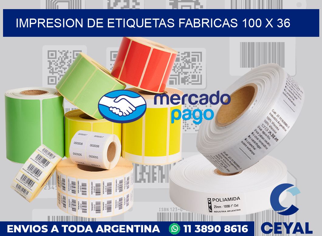 Impresion de etiquetas fabricas 100 x 36