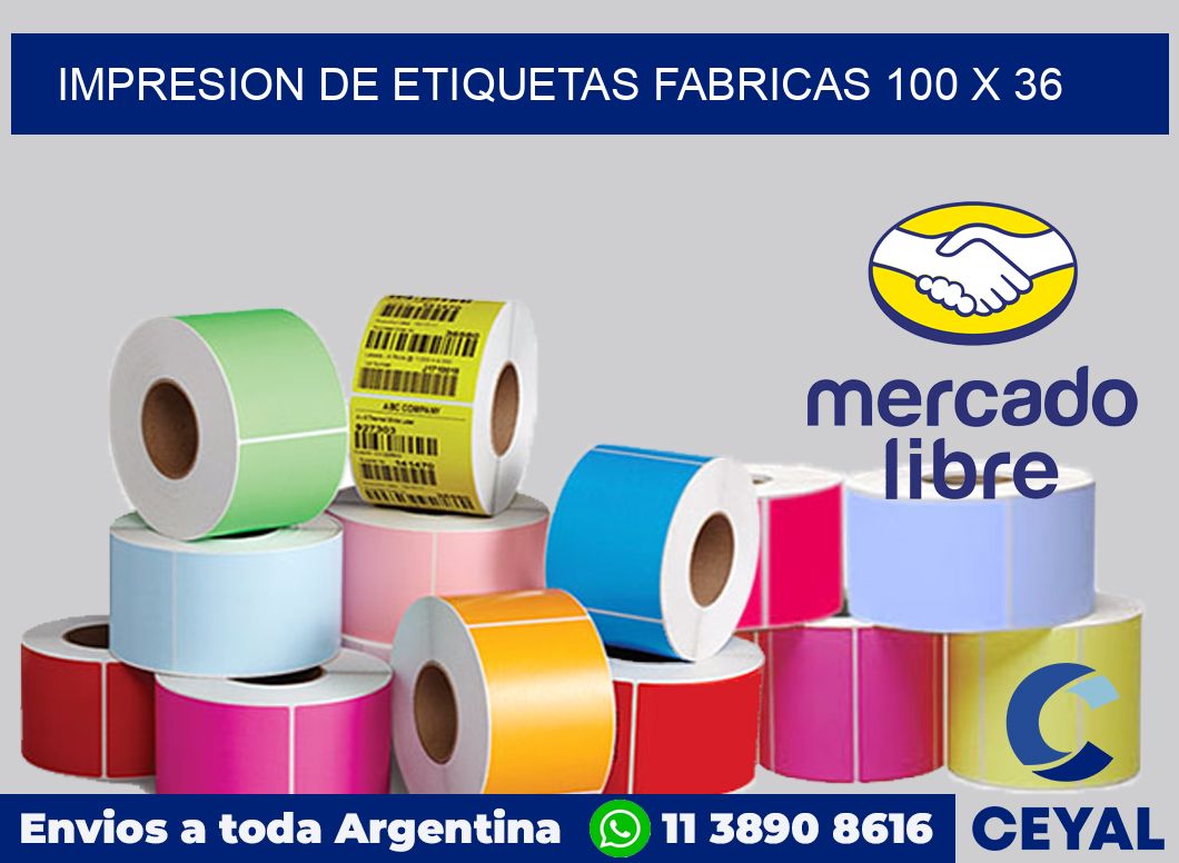 Impresion de etiquetas fabricas 100 x 36