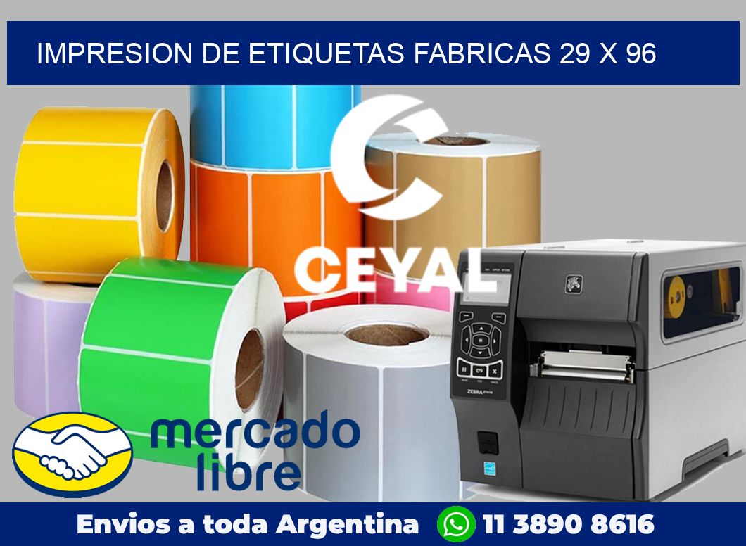 Impresion de etiquetas fabricas 29 x 96