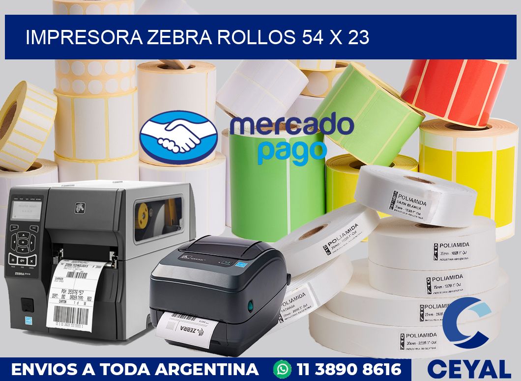 Impresora Zebra rollos 54 x 23