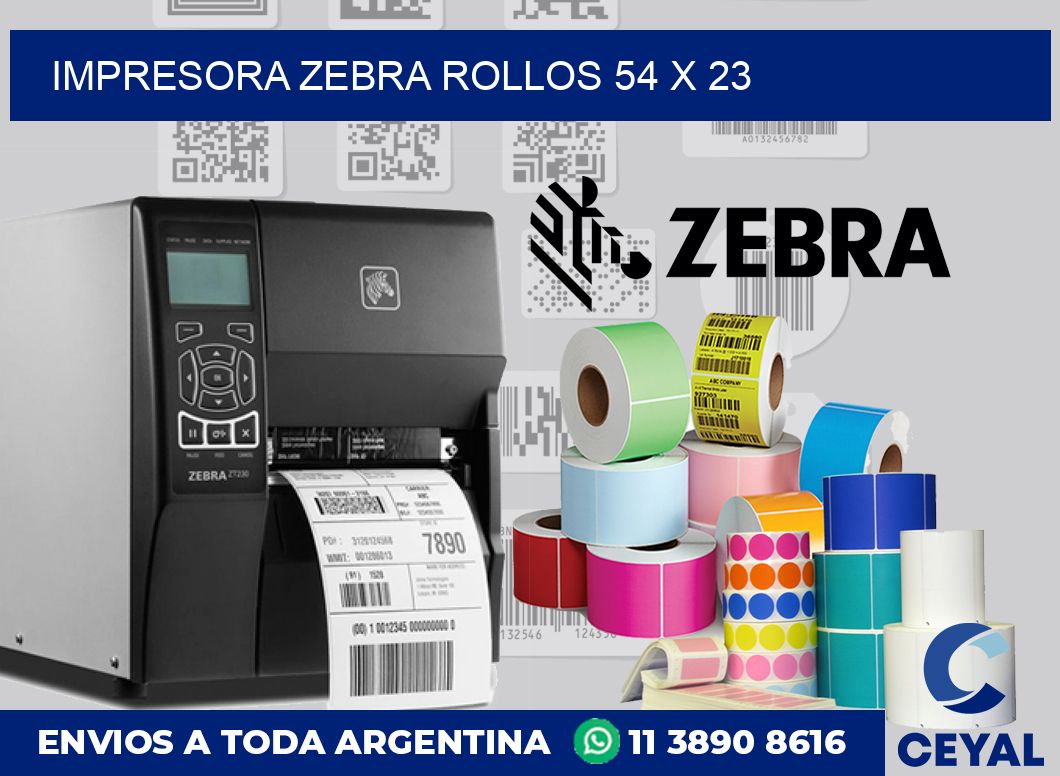 Impresora Zebra rollos 54 x 23