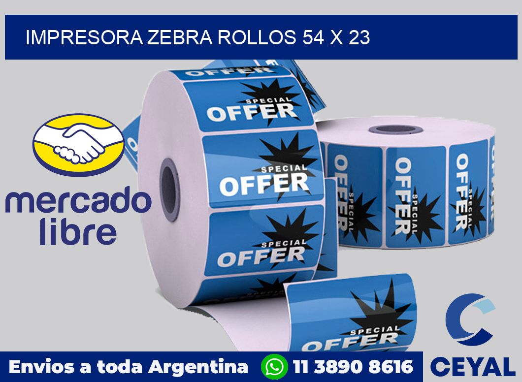 Impresora Zebra rollos 54 x 23