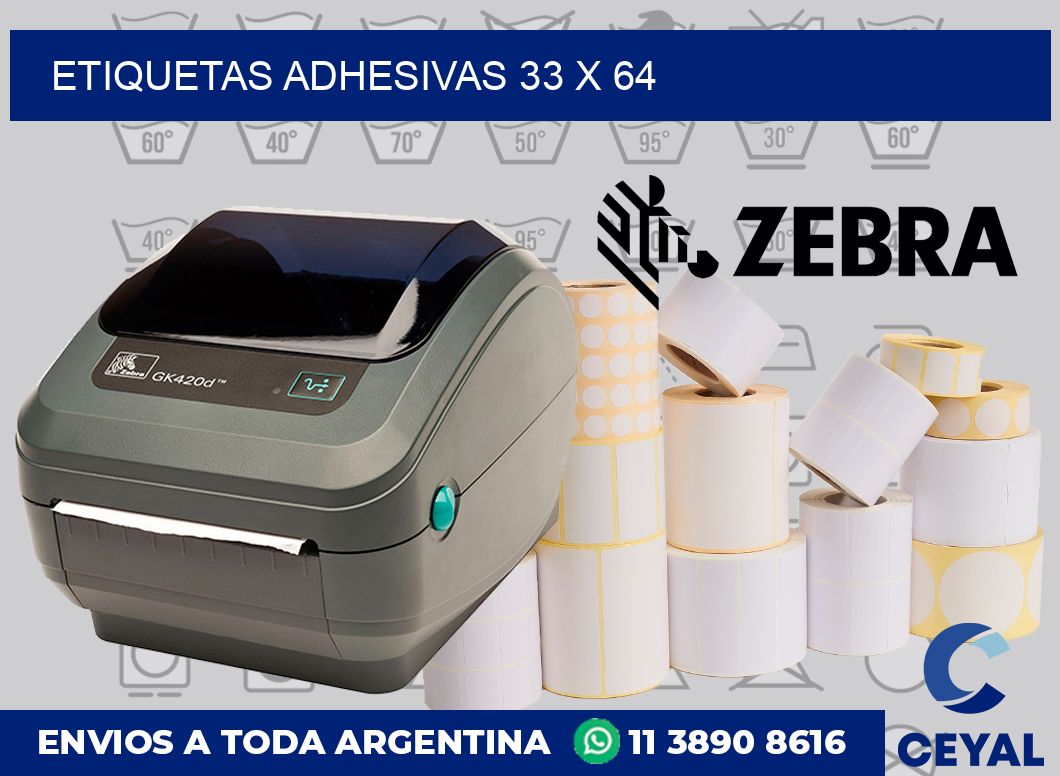 etiquetas adhesivas 33 x 64