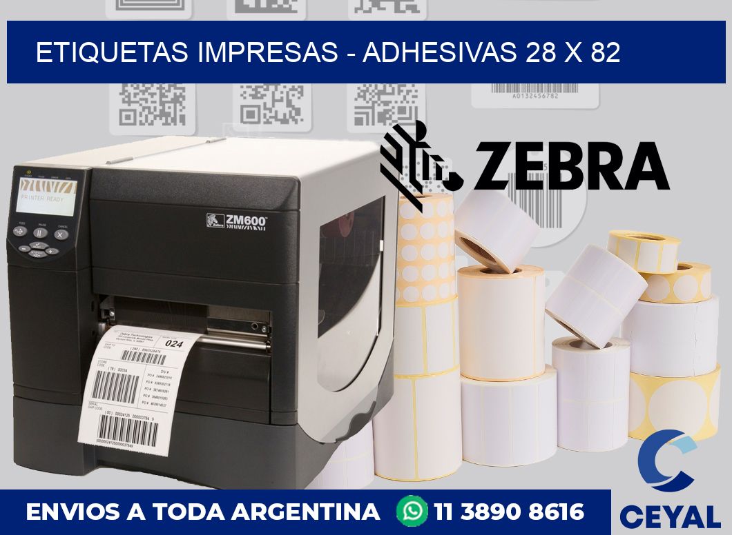 etiquetas impresas – Adhesivas 28 x 82