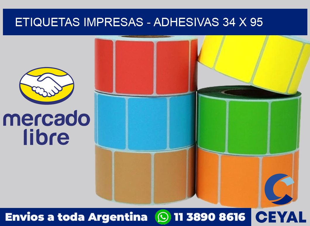 etiquetas impresas - Adhesivas 34 x 95