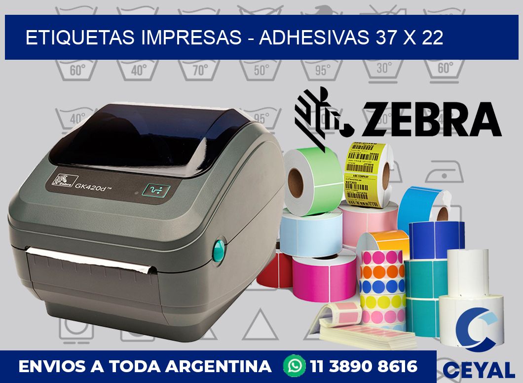 etiquetas impresas – Adhesivas 37 x 22