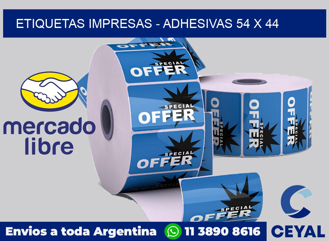 etiquetas impresas - Adhesivas 54 x 44