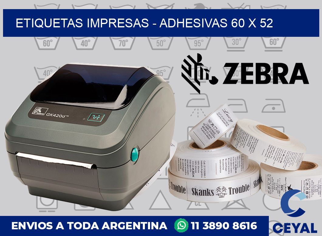 etiquetas impresas – Adhesivas 60 x 52