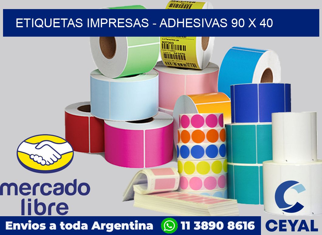 etiquetas impresas - Adhesivas 90 x 40