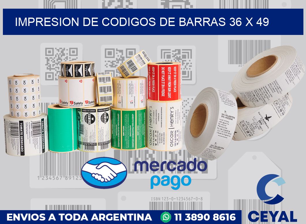 impresion de codigos de barras 36 x 49