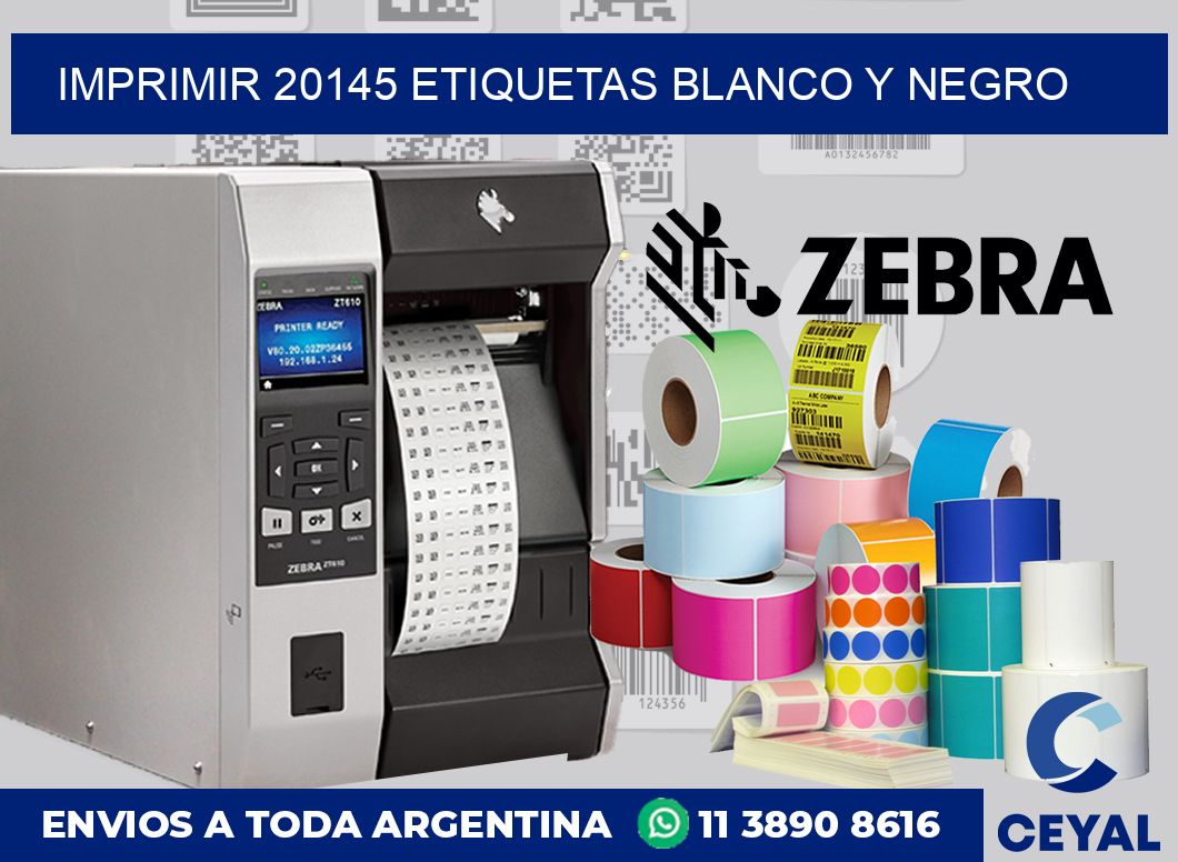 imprimir 20145 etiquetas blanco y negro