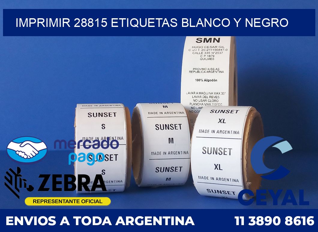 imprimir 28815 etiquetas blanco y negro