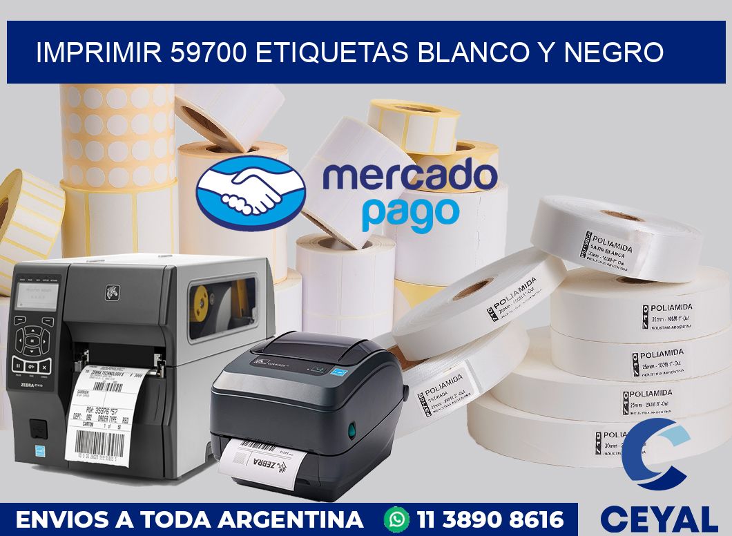 imprimir 59700 etiquetas blanco y negro