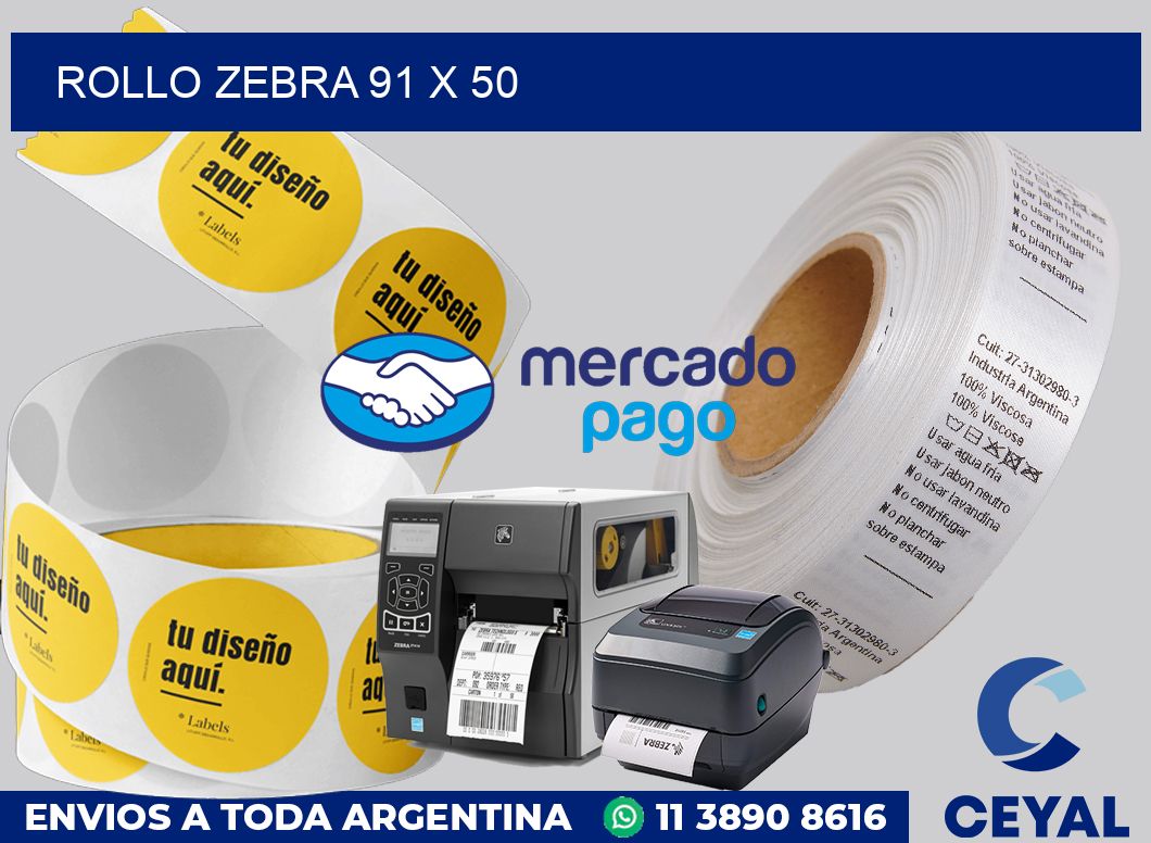 rollo zebra 91 x 50