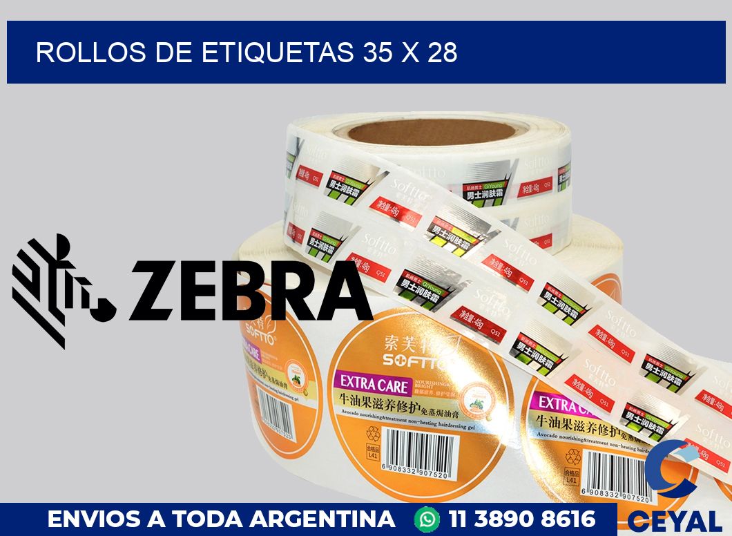 rollos de etiquetas 35 x 28