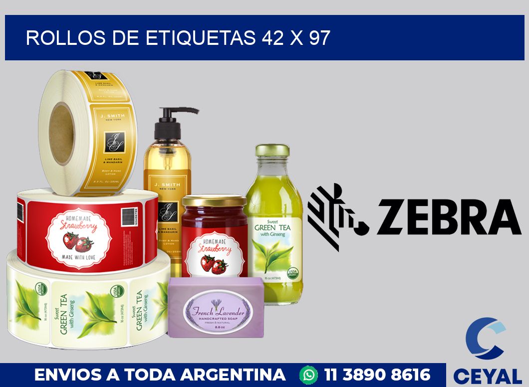 rollos de etiquetas 42 x 97
