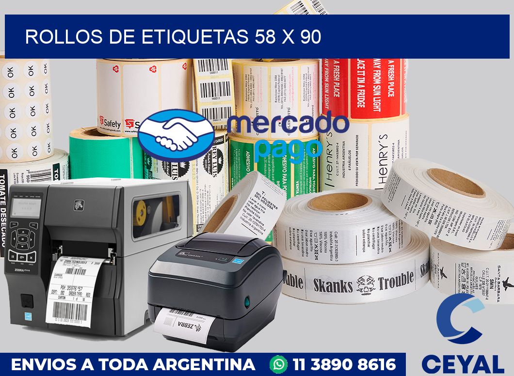 rollos de etiquetas 58 x 90