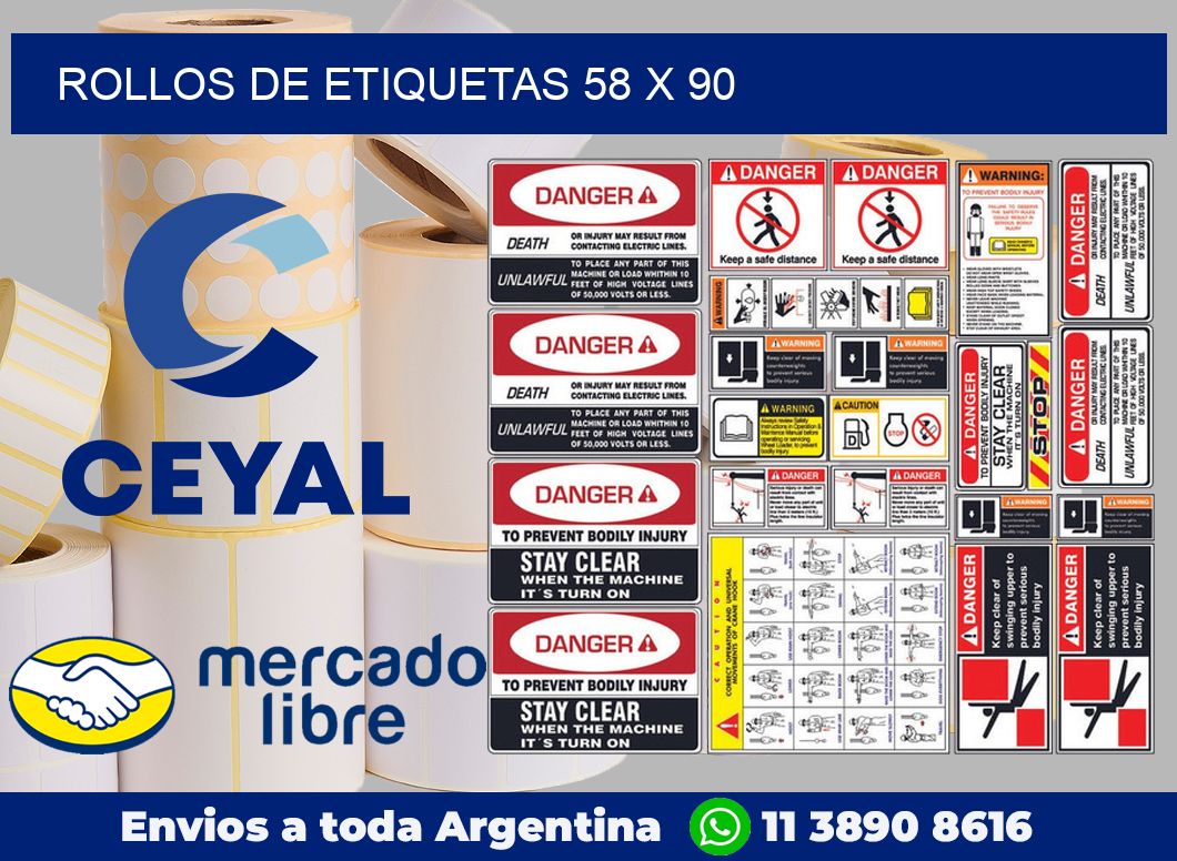 rollos de etiquetas 58 x 90